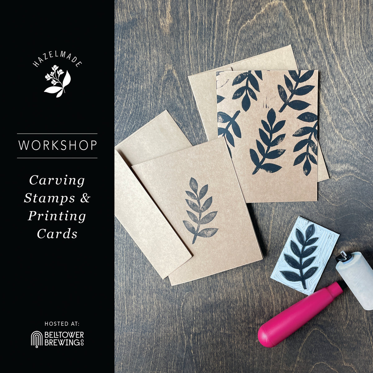 Carve Stamps + Make Greeting Cards w/ Hazelmade